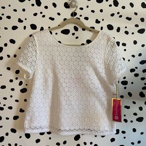 Lilly Pulitzer for Target Eyelet Crochet Lace Crop